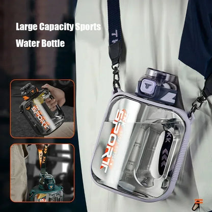 Big Capacity Sports Bottle New Tritan Water Kettle Drink Bottles Outdoor Fitness Space Cup GYM Kettle BPA FREE 1L/1.6L/2L