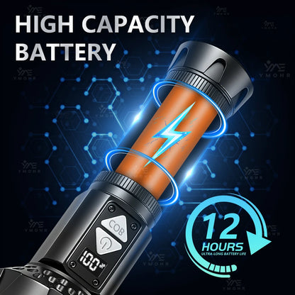 High Power LED Flashlights Built-in battery USB Rechargeable Strong Hand Light Multifunctional Torch Lamp For Emergency Camping