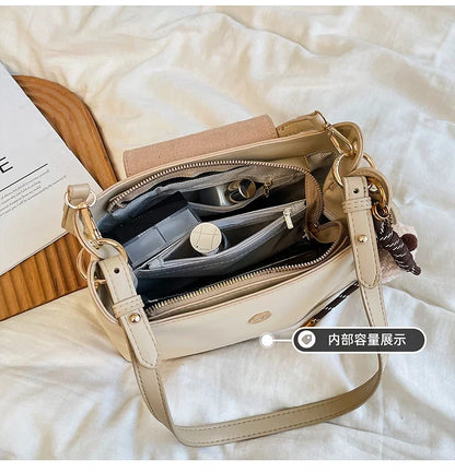 High-Quality Leather Shoulder Bag for Ladies, Women's Handbag by Famous Designer, Popular Classic Tote Elegant Style