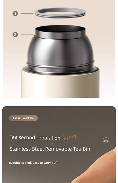 Vacuum Cup 2024 New Arrival Tea Water Separation Good-looking Tea Cup Men's Outdoor Tea Portable Quickly Open Stainless Steel Water Cup