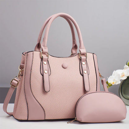 2pcs/set Vintage Women Handbag Composite Bags Multifunctional High Quality PU Leather Tote Ladies Shoulder Crossbody Bag