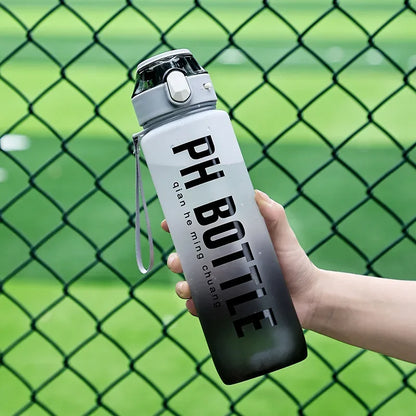 1L Sports Water Bottle with Straw Large Capacity Portable Leak-Proof Outdoor Travel Drink Plastic Cup Motivational Water Bottle