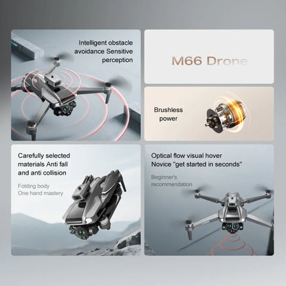 2025 New M66 Drone 4K HD Aerial Photography Camera Drone with Screen Omnidirectional Obstacle Avoidance Drone RC
