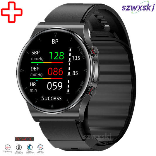 P70 Smart Watch Air Pressure Pump Blood Pressure Medical Grade ECG+PPG Heart Rate Blood Pressure Measurement Elder Health Watch