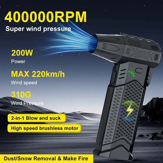 Violent Fan 2025 New Car Fan Cleaning Jet Blower Tools Electric Air Duster Portable Type-C Charging Turbo Fan Blowing Snow