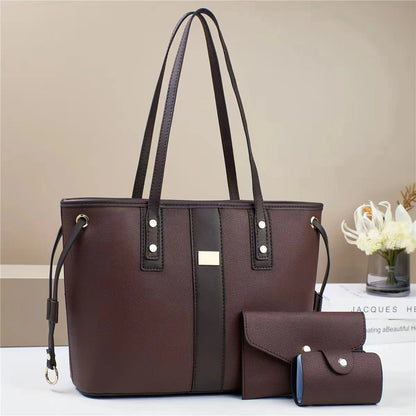 Trend 3Piece Set Women Handbag Purses Luxury Designer Female PU Leather Crossbody Shoulder Bag Large Capacity Casual Tote Bag