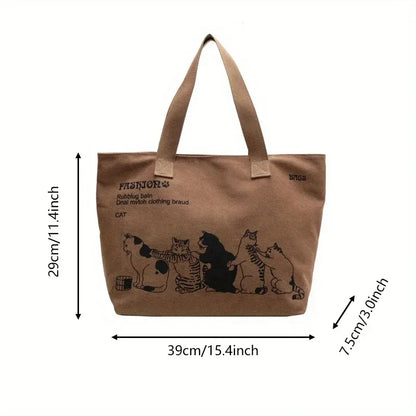 Women's Lady Canvas Tote Bag Fashionable Spacious Durable Shoulder Bag with Zipper Closure and Classic Design Perfect for Work