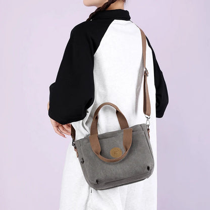 2025 NEW Top-Handle Bag For Women Shoulder CrossBody Bag Vintage Canvas Ladies Tote Messenger Bag Small Female Travel Handbag