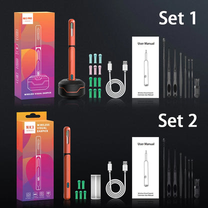 Ear Cleaner with Camera Set Ear Sticks Otoscope USB C Charging Endoscope Wax Removal Tool Earpick MIni Camera Ear Cleaning Set