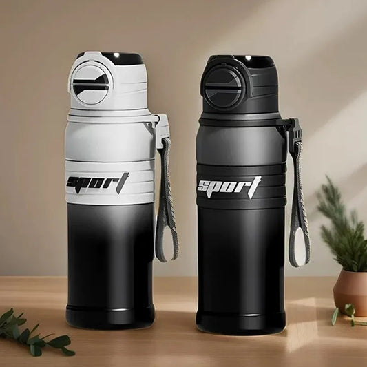 680ml Double Stainless Steel Sport Vacuum Flask With Straw Coffee Tea Thermos Mug Gym Fitness Thermal Bottle Travel Tumbler