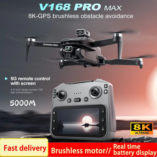 2025 V168 Pro MAX GPS Drone 8K Professional HD Camera 5G WIFI FPV 360°