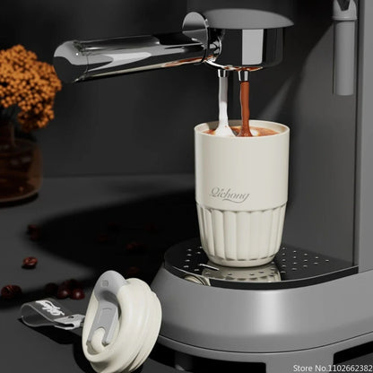 410ml Ceramic Liner Thermos Coffee Cup Double Wall Stainless Steel Vacuum Insulated Thermos For Coffee Thermal Mug Tumbler Gift