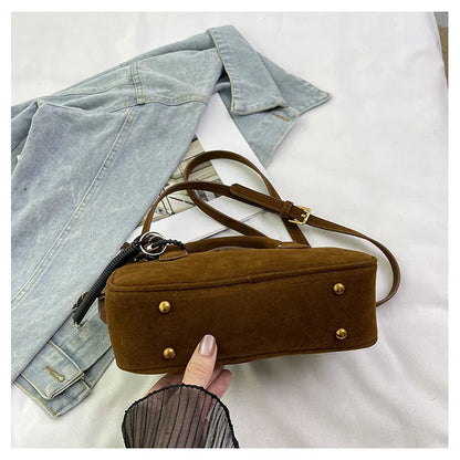 2025 New Fashionable dull Polish bag portable women's full retro crossbody bag shoulder bag popular