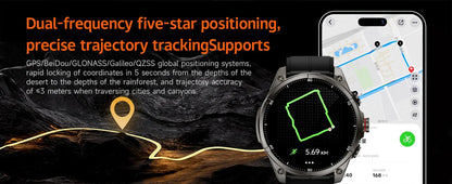 2025 New Premium GPS Smart Watches Outdoor Altimeter Barometer AMOLED Screen Built-in GPS Compass Military Sports Smartwatch Men