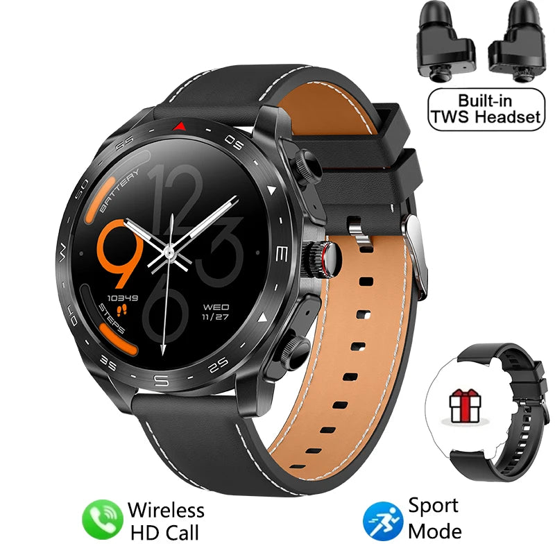 2024 TWS 2-in-1 Bluetooth Earphones  Smart Watch Bluetooth Call GPS Motion Trajectory HIFI 9D Sound Quality  Smartwatch