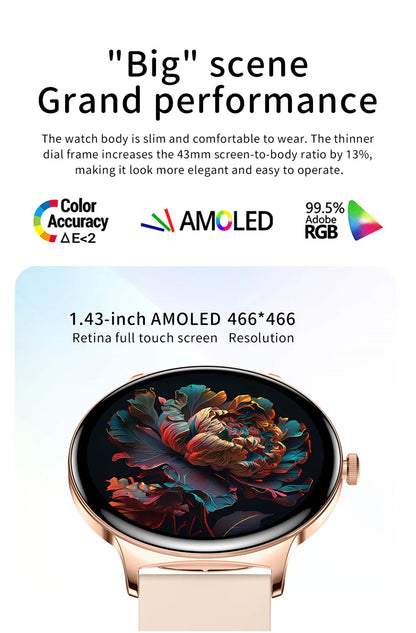 New Ultra Thin Smart Watch Women Screen Always Display Time Sports Bracelet Bluetooth Call Fashion Smartwatch