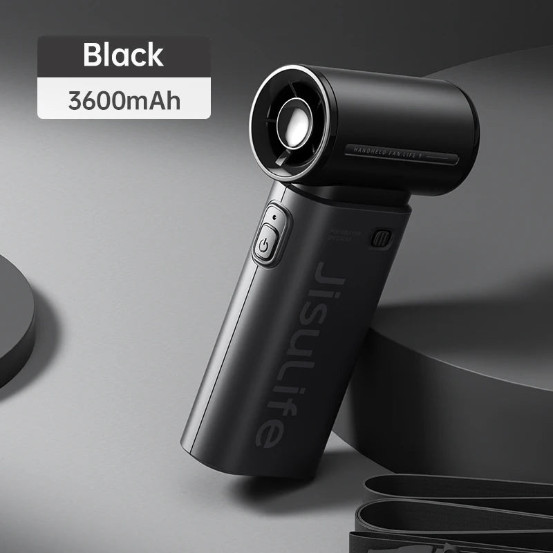 JISULIFE Handheld Turbo Fan,Super Strong Wind,5 Speeds,Long Battery Life,5000mAh,USB Rechargeable,Multipurpose Pocket Fan
