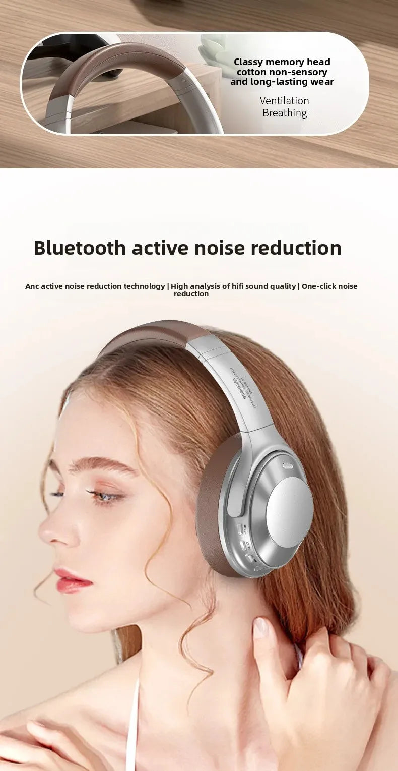 Wireless Headset Bluetooth 5.3 Retro Headphones HIFI Stereo Noise Canceling Earphone Long Standby Stylish Comfortable Headphones