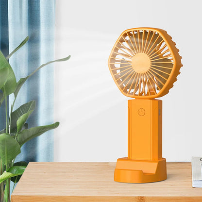 Handheld Mini Fan Portable Neck Hanging Fans USB Rechargeable Fan with Phone Stand 500mAh Suitable for Women Travel Outdoor Use