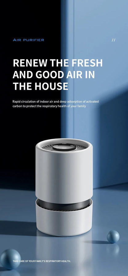 Desktop Air Purifier With HEPA Filter Portable Air Cleaner Odor Remover Air Freshener for Bedroom Office Mini Air Purifier PM2.5