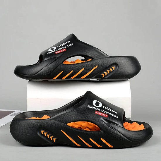 2025 New Men Massage Slippers Slides Indoor Outdoor Sandals Beach Casual Shoes Comfortable Sole Men&