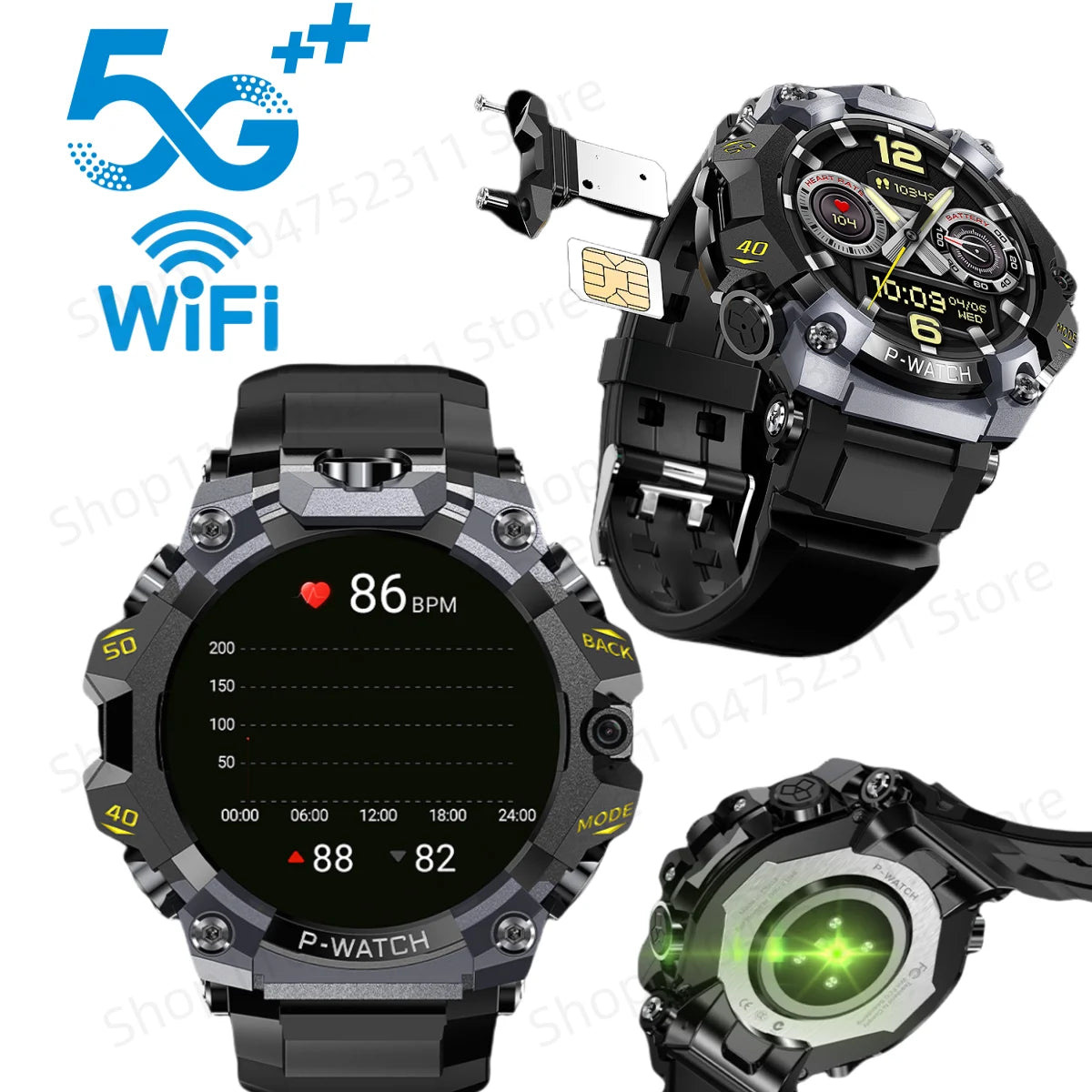 5g Full Netcom Smartwatch 1.508 inch Amoled HD Screen inset 4g/5g Sim Card GPS WIFI IP68 Waterproof Swimming  Sport Smart Watch