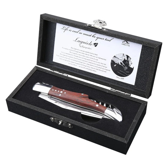 Laguiole Corkscrew Bottle Openers Stainless Steel Wine Knives Porket Knife Wood Handle Wedding Beer Can Wine Accessories Kitchen