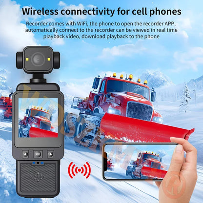 1080P Handheld Sports Pocket Camera HD Display 180° Rotatable WiFi Wireless Video Recorder Built-in Fill Light Motion Camera
