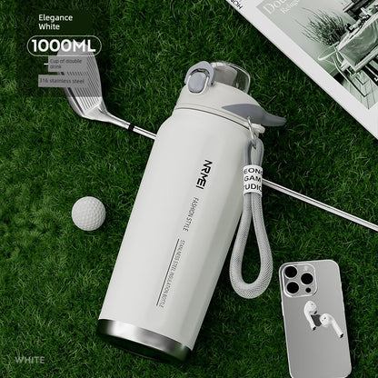 Japanese Style New Vacuum Cup Large Capacity Cold Cup SUS316 Stainless Steel Outdoor Sports  Water Cup Portable Student