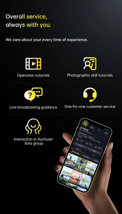 AOCHUAN 3-Axis Handheld Gimbal Stabilizer for Smartphone with Fill Light for iPhone Android Face Tracking Vlog