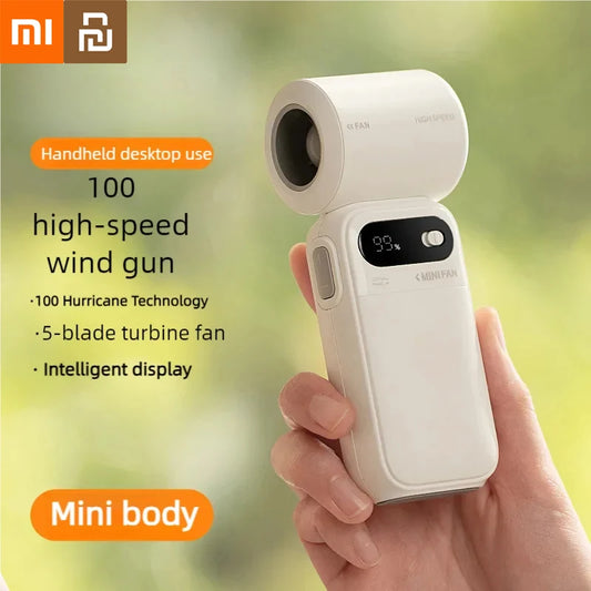 Xiaomi Youpin Electric Fan Wireless Portable Handheld Desktop Small Fan 100 Levels High Speed Strong Wind Mini Pocket Fan Gift