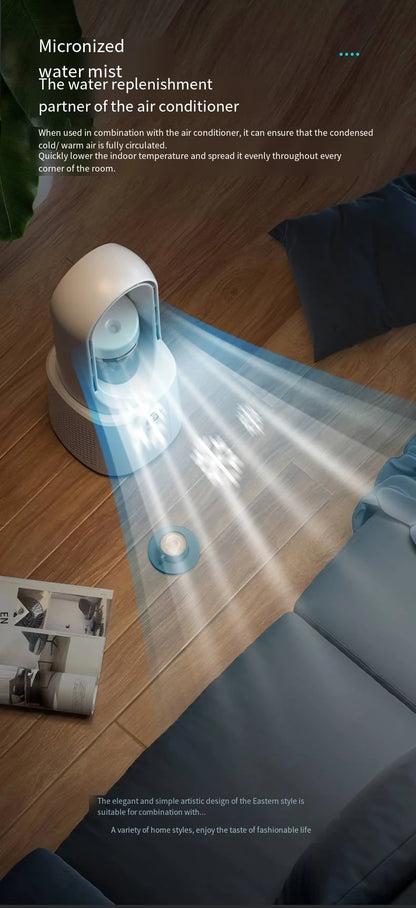 Bladeless Fan Portable Air Conditioner LED Display Desktop Bladeless Cooler Cooling Fans Tower Air Cooler for Office Bedroom