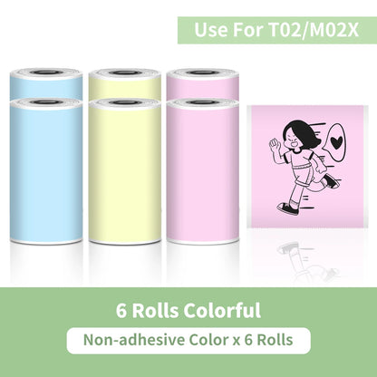 T02 Portable Printer Phomemo Mini Sticker Printer Self-adhesive Labels Inkless Sticker Printer for Journal, Notes, Photo, DIY