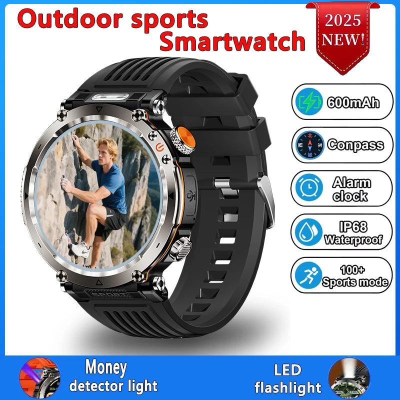Smart Watch HT30 Bluetooth Call Men Outdoor Sports Fitness Compass Heart Rate Health Monitoring 600mAh Large Battery Smartwatch