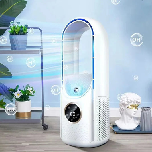 Electric Bladeless Fan USB Air Cooling Fan Mini Air Conditioner Venty Fan Portable Desktop Fanless Blade Cooler