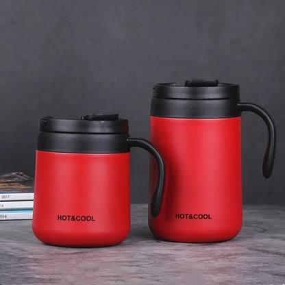350ml Insulated Coffee Mug with Handle Stainless Steel Insulated Mug Coffee Tumbler Thermos Tea Cups with Lip
