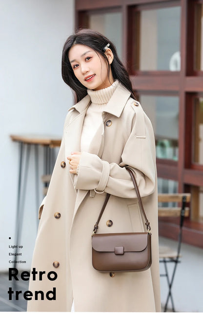 Luxury handbags female crossbody bags Tofu small square shoulder bag, Women bags new fashion 2025 genuine cowhide leather satchel