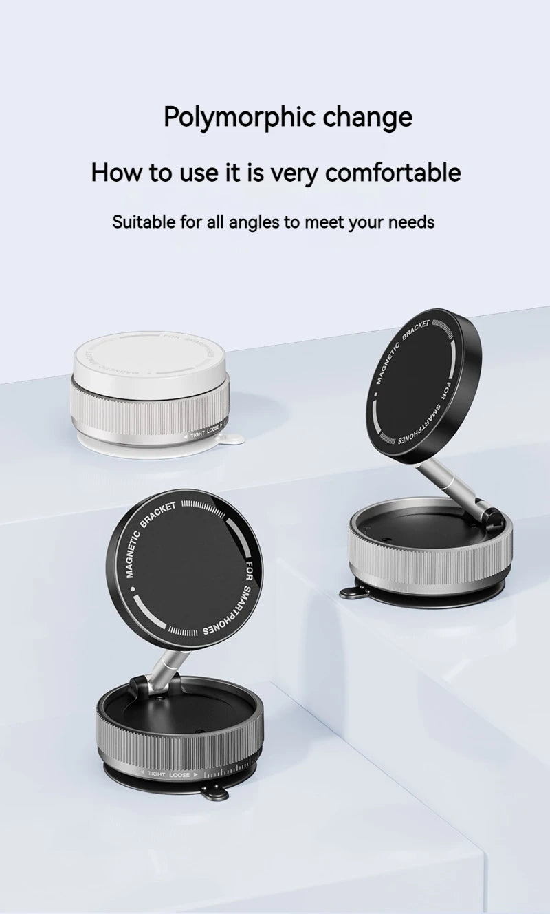 Vacuum Magnetic Car Phone Holder Foldable Suction Cup