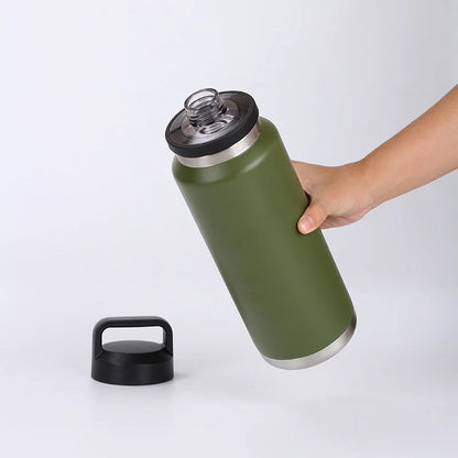 800ml,1100ml Large Capacity Water Bottle Stainless Steel Thermos Vacuum Insulated Flask Bottle Leakproof Sports Portable Tumbler