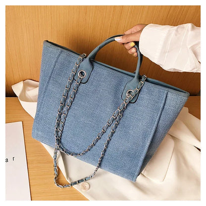 Fashion Make Up Designer Big Women's New Korean Fashion Casual Large Capacity Shoulder Crossbody Chain Tote Bag