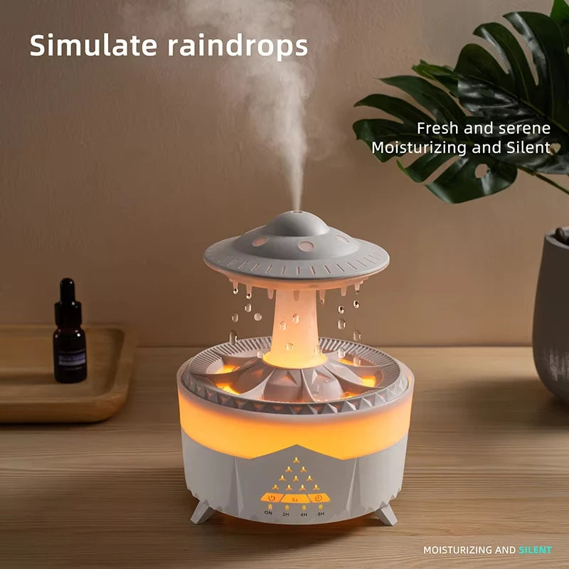 Rain Cloud Night Light Humidifier With Raining Water Drop Sound And 7 Color Led Light Essential Oil Diffuser Aromatherapy