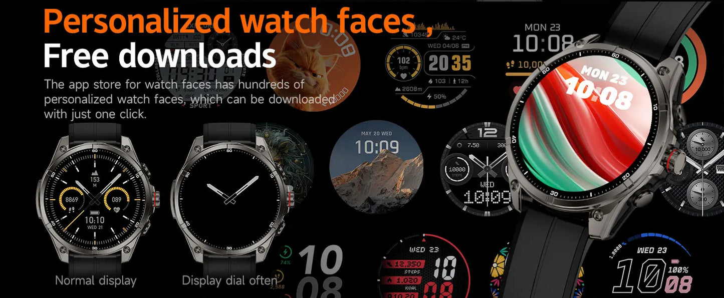 2025 New Premium GPS Smart Watches Outdoor Altimeter Barometer AMOLED Screen Built-in GPS Compass Military Sports Smartwatch Men