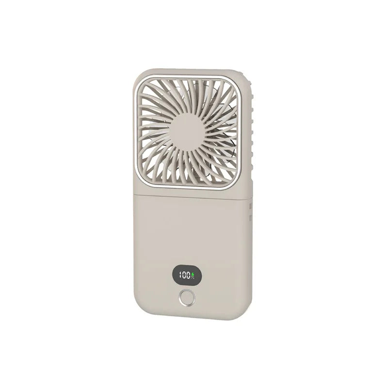 Portable Folding Electric Fan 3-in-1 Mini Handheld Cooling Fan Handheld with Power Bank Makeup Mirror Student Small Fan Outdoor