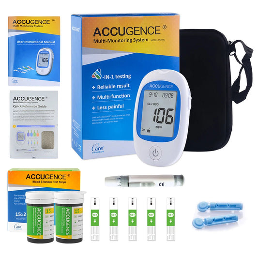 Fast Test Blood Ketone Meter Kit for Keto Diet with Ketone Monitor and Strips 30pc with Lancets Ketosis&Ketogenic Diet