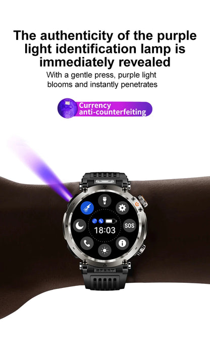 Smart Watch HT30 Bluetooth Call Men Outdoor Sports Fitness Compass Heart Rate Health Monitoring 600mAh Large Battery Smartwatch