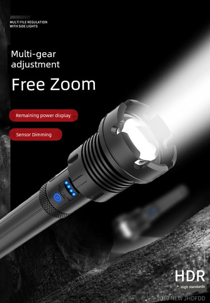 P90 Power Torch Rechargeable Outdoor Long-Range Xenon Lamp Zoom High-Power Spotlight Super Bright Probe Xenon Lamp