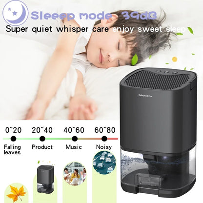 Smart Air Purifier Portable Silent Dehumidifier Home Dehumidifier Dryer Bedroom Office Kitchen Deodorizer Dryer US Plug