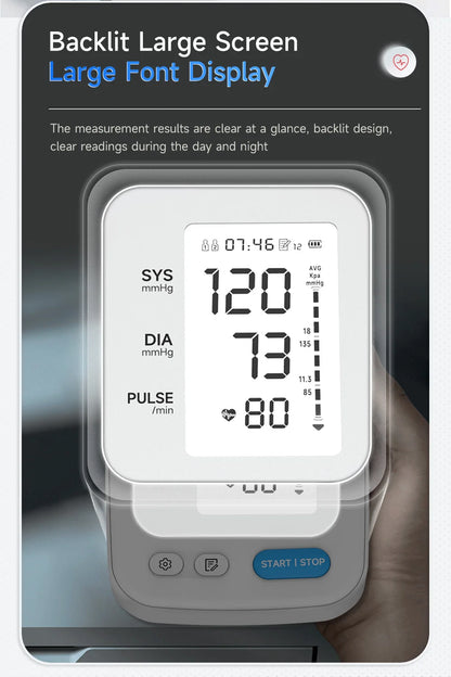 Yongrow Portable Digital Upper Arm Blood Pressure Monitor Measurement Tool Tonometer Sphygmomanometer