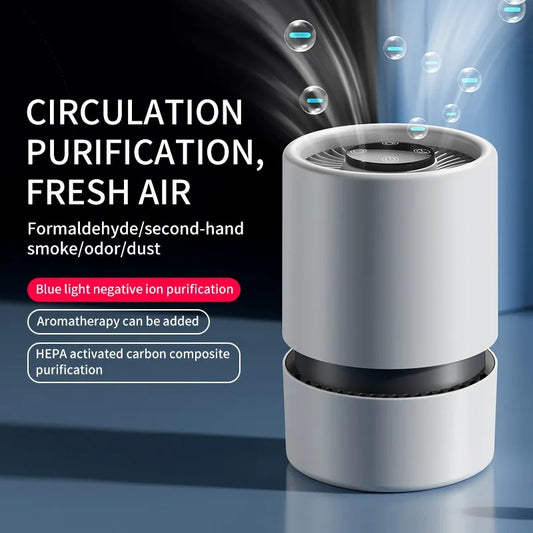 Desktop Air Purifier With HEPA Filter Portable Air Cleaner Odor Remover Air Freshener for Bedroom Office Mini Air Purifier PM2.5