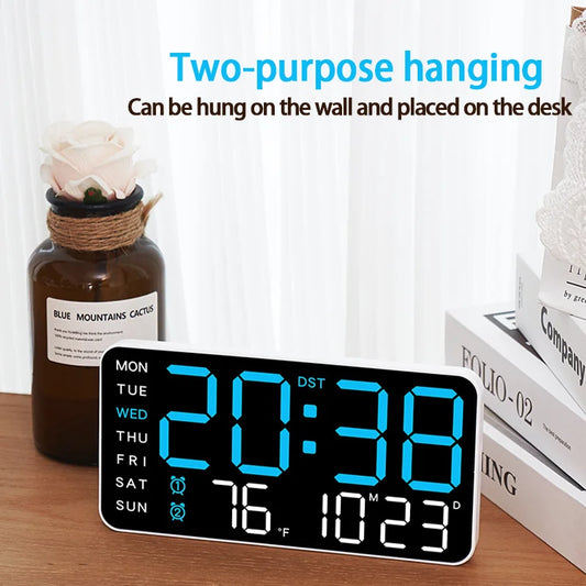 2025 New Frameless electronic clock multi-function hanging Dual-purpose clock digital clock display living room wall clock
